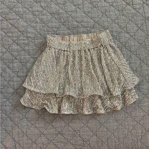 Abercrombie Kids Silver Sequin Mini Skirt